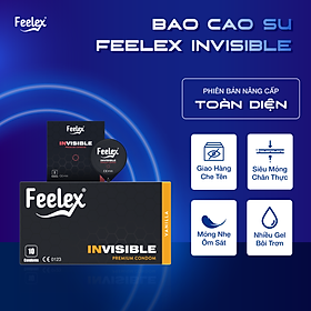 Bao cao su cao cấp OZO Feelex Invisible Cool - Hộp 10 bcs