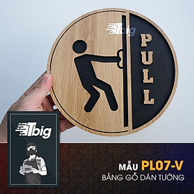 Bảng pull push tròn dán cửa bằng bằng keo hai mặt siêu dính lắp đặt dễ dàng tiện dụng