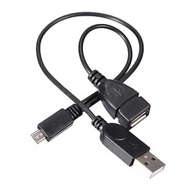 2X USB  Splitter Micro USB Male To USB Male Female Adapter Cable Cord