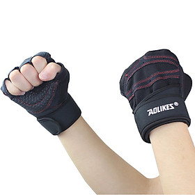 Găng tay tập gym nửa ngón 2 in 1 Aolikes A109 