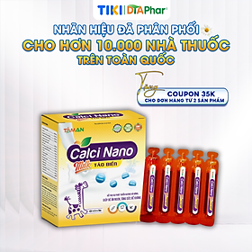 Siro uống Calci Nano Milk Tảo Biển bổ sung canxi cho người lớn và trẻ em hỗ trợ phát triển xương răng tăng sức đề kháng ăn ngủ ngon Hộp 20 ống Tâm An Pharma