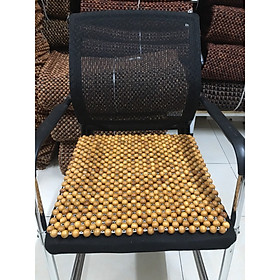 Miếng lót ghế văn phòng hạt gỗ Pơ Mu - Kích thước 45cm x 45cm - Đệm , thảm ,Lót giải nhiệt mùa hè 