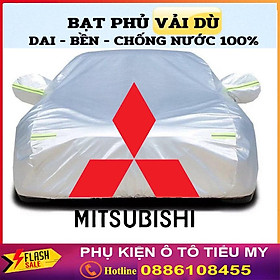 Bạt Phủ Ô Tô Vải Dù Mitsubishi Mirage, Xpander, Attrage, Pajero, Trition, chống nóng, chống nước