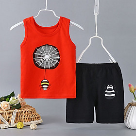 Bộ Áo Sát Nách + Quần Cotton Mùa Hè Cho Trẻ Em (2 Cái)