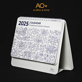 Lịch để bàn 2026 AO+ bản giới hạn có lịch âm in họa tiết hoa văn vốn cổ AA625