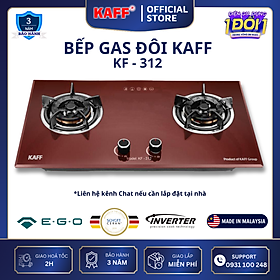 Mua Bếp ga đôi đỏ sang trọng KAFF KF-312 - Hàng chính hãng
