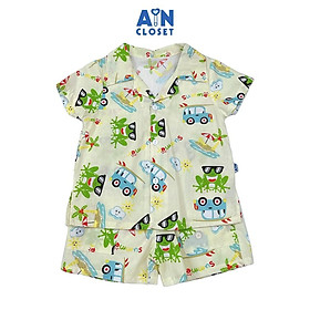 Bộ quần áo Ngắn bé trai hoạ tiết Xe Nghỉ Hè Cotton - AICDBTL08PNJ - AIN Closet