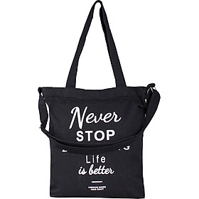 Túi Vải Tote Đeo Chéo Đeo Vai Đen XinhStore