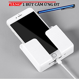 Mua Combo Kệ Đựng Remote Giá Để Điện Thoại Dán Tường Có Khe Dây Sạc ES47 Tặng bút cảm ứng ĐT