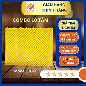 Combo 10 tấm CG1H - Tấm lót sàn nhựa garage ô tô, sàn nhựa chịu lực 8 tấn/m2 chuyên dụng, sàn nhựa thoát nước cao cấp