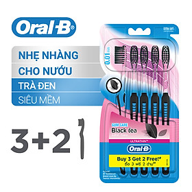 Vỉ 5 Bàn Chải Oral-B Tinh Chất Trà Đen (3 Cây Tặng 2)