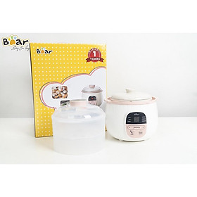 Nồi Nấu Chậm 0,8L Bear Chính Hãng, Nấu Cháo, Hầm, Hấp, Chưng Yến Bản Quốc Tế - Hàng chính hãng