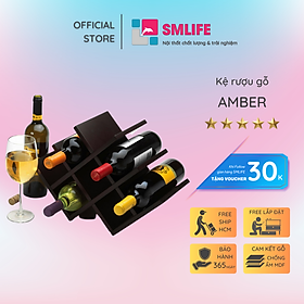 Kệ rượu gỗ hiện đại SMLIFE Amber | Gỗ MDF dày 17mm chống ẩm | D30xR20xC30cm