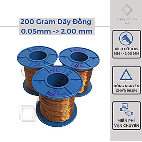 Mua Dây đồng quấn biến áp 200 Gram cuộn dây đồng cách điện quấn motor động cơ làm handmade trang sức bonsai