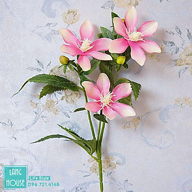 Hoa Giả Hoa Lụa - HOA MAI CHỈ THIÊN Loại 1 - 1 Cành 3 Bông