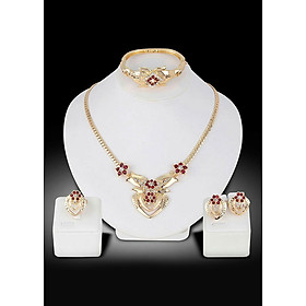 Bộ trang sức hoa đỏ 4 món BHB79