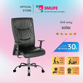 Ghế xoay văn phòng lưng cao bọc da SMLIFE Kirk