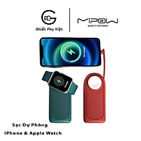 Mua Sạc Dự Phòng Không Dây MIPOW TUBE PRO 10000MAH dành cho APPLE WATCH 4/5/6/7 & IPHONE 12/13 Series - Hàng Chính Hãng