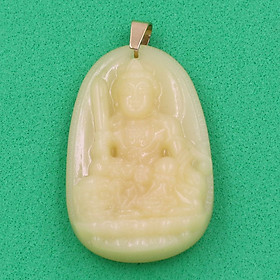 Mặt Phật Văn Thù Bồ Tát thạch anh vàng 4.3cm - phật bản mệnh tuổi Mão