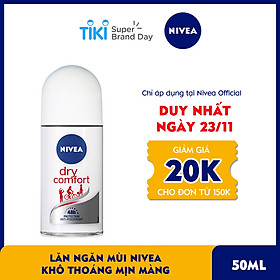 Lăn Ngăn Mùi NIVEA Khô Thoáng Mịn Màng (50ml) - 81611