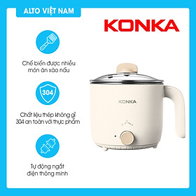 Nồi Lẩu Điện Mini KONKA KZG-15YX301 Nồi Điện Đa Năng Ca Nấu Mì Hàng Chính Hãng