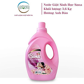 Nước giặt sinh học SONA 3.6L giặt xả quần áo 2 trong 1 mềm mại lưu hương 24h