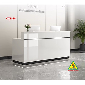 Mua Quầy lễ tân công ty  quầy thu ngân  bàn dịch vụ thương mại đơn giản và hiện đại có đèn  QTT318