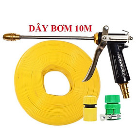 Mua Bộ dây vòi xịt bơm nước tưới rửa   tăng áp 3 lần  loại 7m  10m 206318 đầu đồng cút nối nhựa+ đai