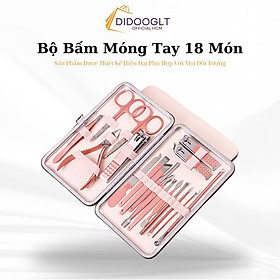 Bộ Dụng Cụ Bấm Móng Tay Dễ Thương 18 Món Để Chăm Sóc Móng, Làm Móng, Lấy Ráy Tai, Mụn Kèm Hộp Cao Cấp Tiện Dụng