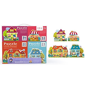 BỘ XẾP HÌNH 4 IN 1 PUZZLE - MIDEER