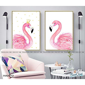 Mua Bộ 2 tranh canvas hồng hạc
