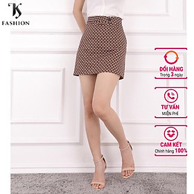 Quần váy chữ dáng chữ A họa tiết ô nhỏ , chất liệu kaki giãn thiết kế TK FASHION - QVK261