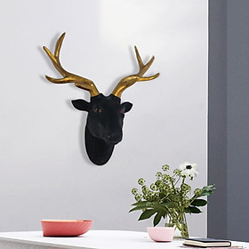 Wall Mount Deer Head Resin Sculpture Statue for Home Living Room Decoration