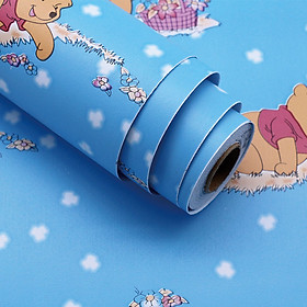 10M Giấy dán tường Gấu Pooh Xanh WP0015