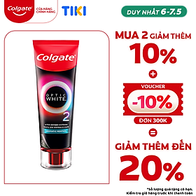 Kem Đánh Răng Colgate Optic White O2 làm trắng răng đột phá với Oxy Hoạt Tính 85g/ tuýp