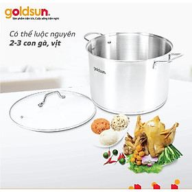 Nồi luộc gà inox Goldsun GPO2110-30S, đường kính 30cm, luộc gà vịt nguyên con, chất liệu bền đẹp - Hàng chính hãng