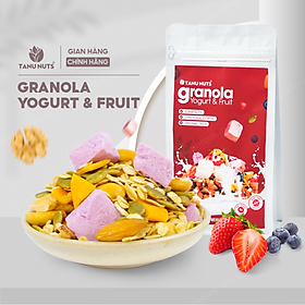 Granola sữa chua TANU NUTS túi 500g, granola siêu hạt mix hạt ngũ cốc dinh dưỡng tôt cho bà bầu