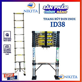 Mua Thang inox rút đơn 3 8m chính hãng Nikita  an toàn  tiện dụng  dễ di chuyển