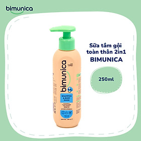 Sữa Tắm Gội 2in1 Cao Cấp BIMUNICA Dành Cho Trẻ Sơ Sinh và Trẻ Nhỏ - 250ml An Toàn, Làm Mịn, Chống Dị ứng