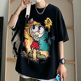 Áo thun nam nữ unisex tay lỡ phông form rộng teen cổ tròn oversize cotton giá rẻ basic đen trắng tee pull SONIC