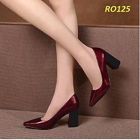 Giày cao gót nữ nghịch màu cao cấp ROSATA RO125 7p gót vuông - HÀNG VIỆT NAM - BKSTORE