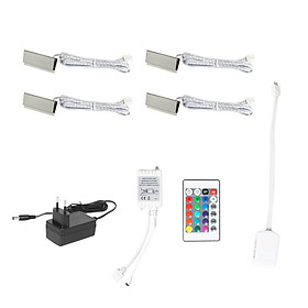 LED Clip On Glass Shelf Lighting Under Cabinet Night Lights Kit for Glass Edge Shelf with Remote Control