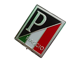 Logo dành cho dòng xe Piagio - Chữ P trắng - Nền cờ Italy - 8830z.