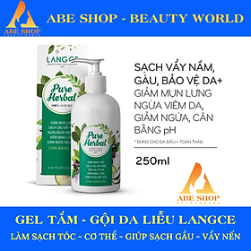 Hình ảnh TẮM GỘI DƯỢC LIỆU SẠCH VẨY NẤM, GÀU BẢO VỆ+ DA 250ml VIÊM DA, VIÊM NANG LÔNG, NGỪA MỤN LANGCE