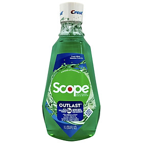 Nước Súc Miệng Crest Scope Fresh Mint Outlast Mouthwash Rince Bouche 1L