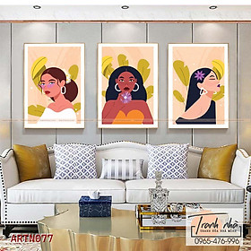 Mua Bộ 3 tranh canvas Tối giản (Minimalism) - Cô gái - ARTN077