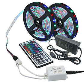 Combo 10M Dây Đèn LED Trang Trí RGB Kèm Nguồn và Remote - 3528 (3 màu RGB) - Không Chống Nước