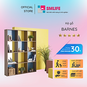 Kệ sách gỗ hiện đại SMLIFE Barnes | Gỗ MDF dày 17mm chống ẩm | D120xR28xC160cm