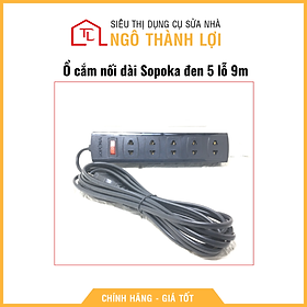 Mua Ổ cắm nối dài Sopoka đen 5 lỗ 9mét 5S9