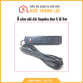 Ổ cắm nối dài Sopoka đen 5 lỗ 9mét 5S9